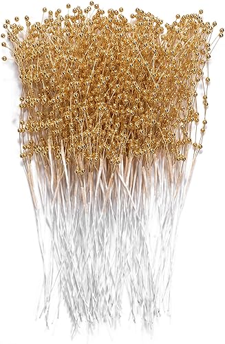 60 ramos de tallos de perlas, guirnalda de cuentas de 0.157 in, relleno en aerosol, arreglos florales, selecciones de árboles, decoración de fiesta