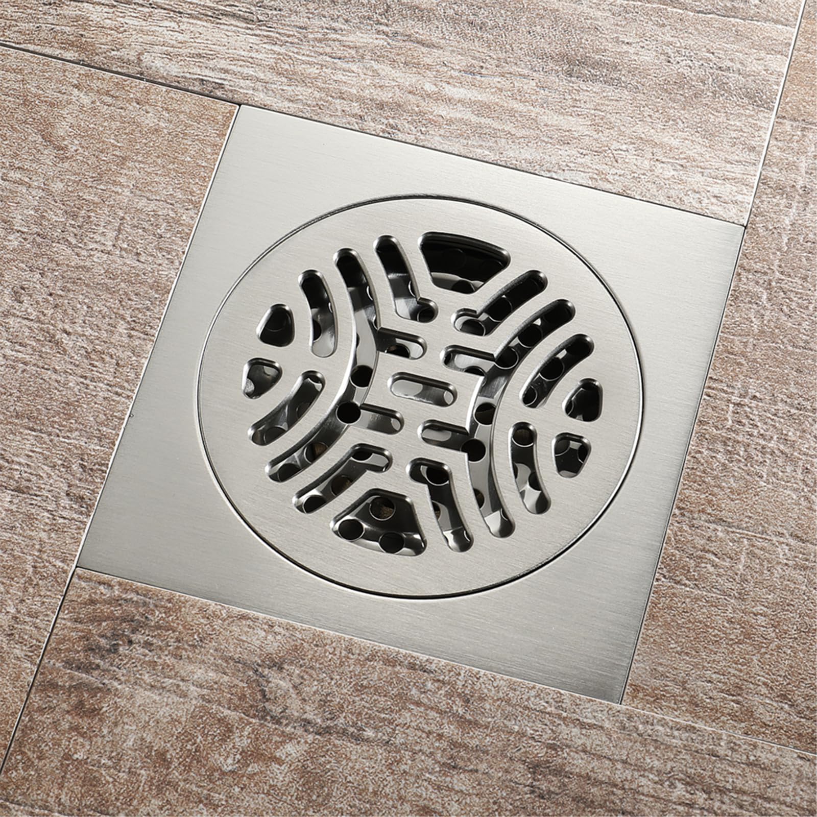 Drain de douche anti-odeur carré en laiton à évacuation rapide