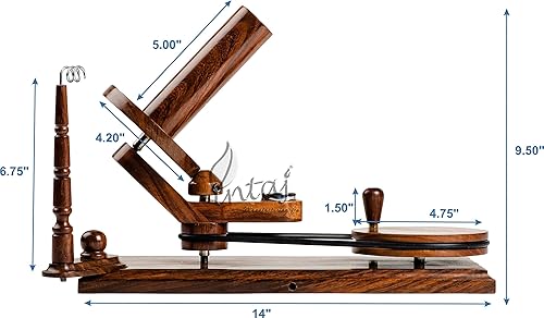 Miniatura 4 de INTAJ Enrollador de hilo de palisandro – Enrollador grande de hilo de madera para tejer ganchillo hecho a mano – Enrollador de bolas natural