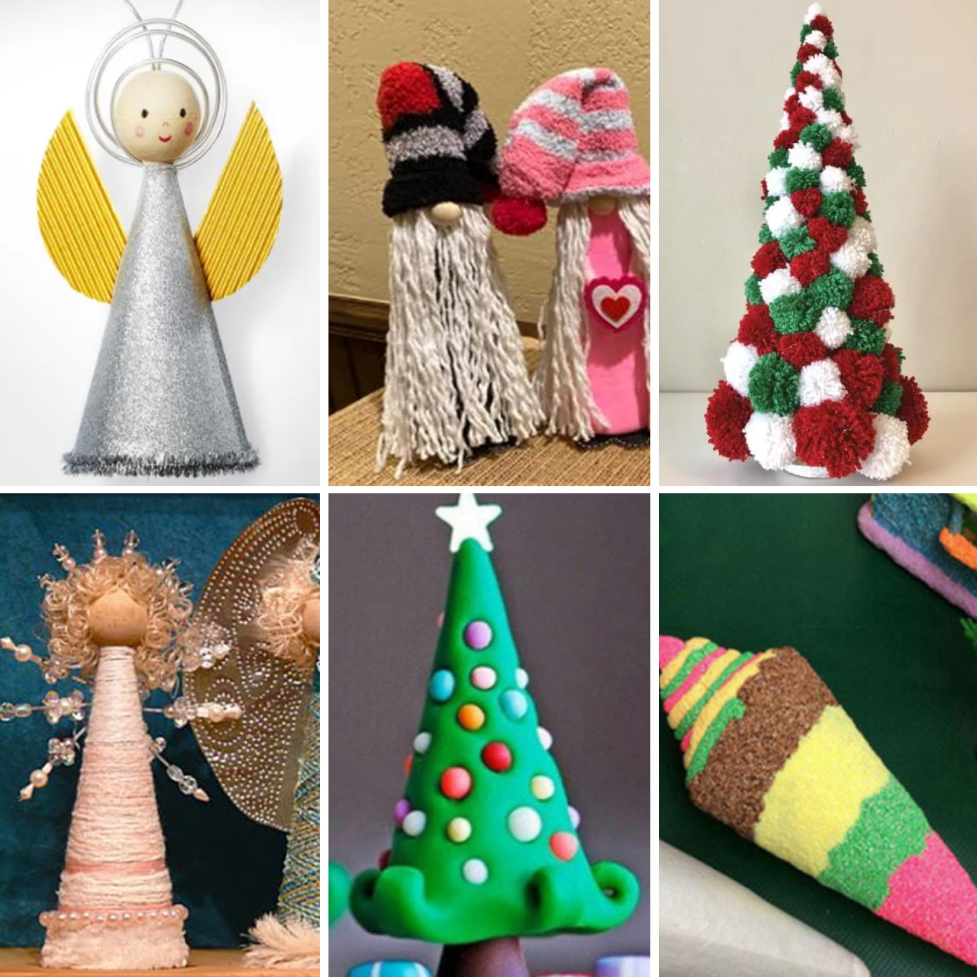 Jorzer Coni per la creazione di coni in polistirolo, 10 coni in schiuma per forniture natalizie di dimensioni assortite, coni artigianali per albero di Natale, gnomi e progetti