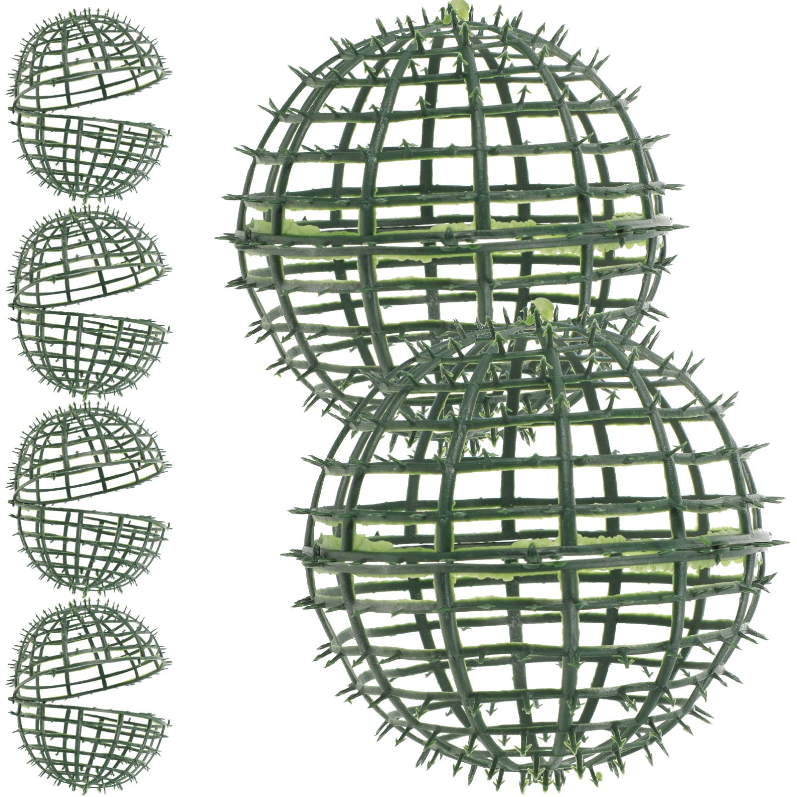 GANAZONO Artificial Plant Topiary Ball Support Rack 6-Pack Faux Grass Ball Frame Flower Arranging Holder for Garden Home Decoration 7.87In