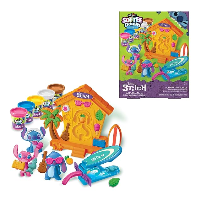 LEXIBOOK, Stitch, Kit para Crear Figuras, CRDOUGH50D