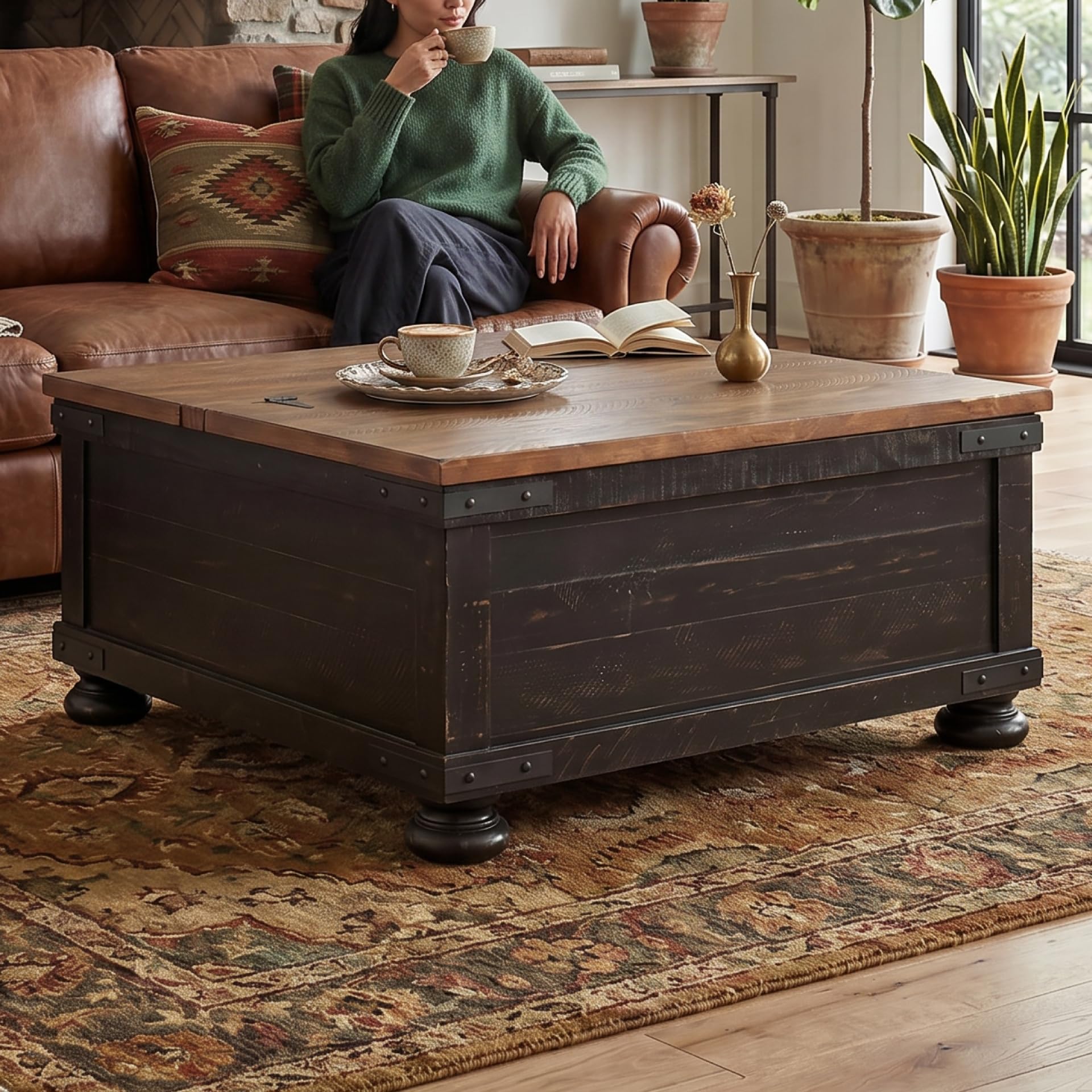 The 5 Best Lift Top Coffee Tables for Small Spaces 2026 1 Signature Design by Ashley Valebeck Lift Top Coffee Table, Storage, Split-top De — product photo