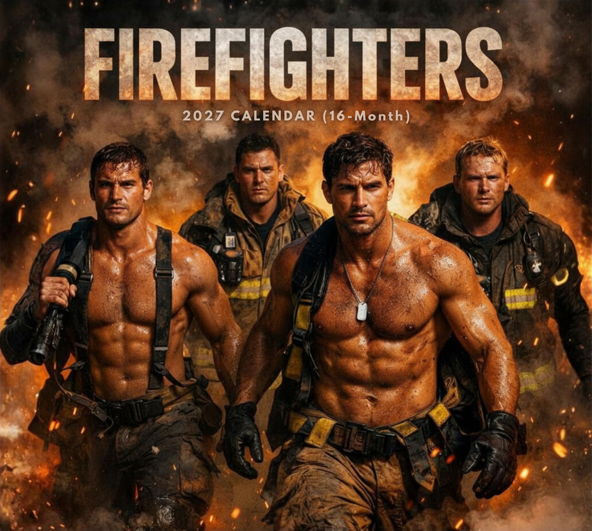 2027 Firefighters Deluxe Wall Calendar Sexy Firemen, Fire Trucks & Rescue Scenes | 16-Month Large 12"x13.3" Organizer | Eco-Friendly, Plastic-Free Monthly Planner with Major Holidays.