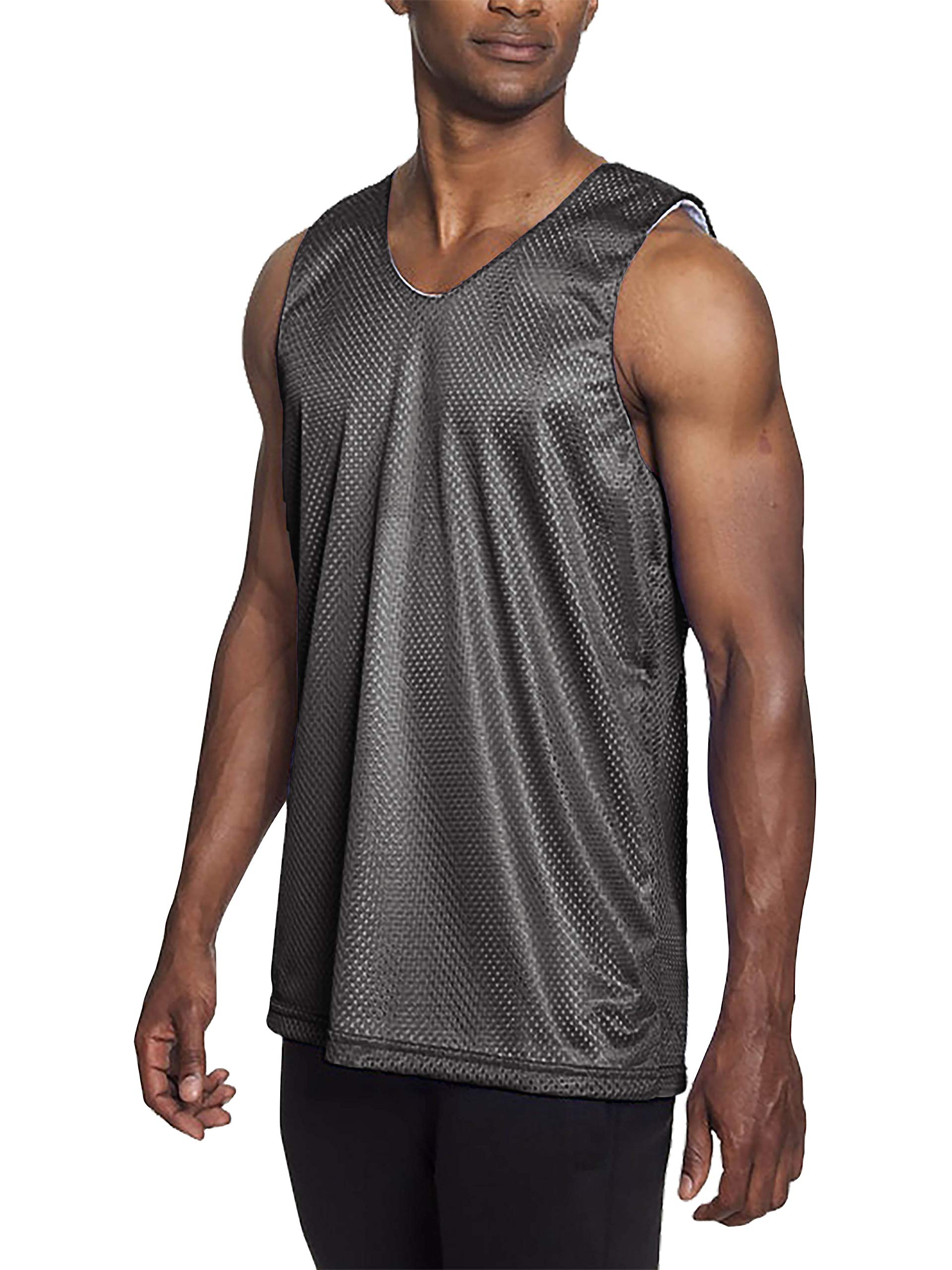 Hat and BeyondMens Reversible Basketball Jersey Premium Moisture Wicking Mesh Tank Top