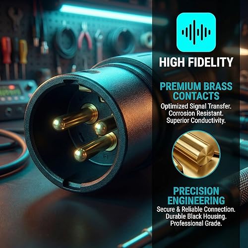 Miniatura 7 de 10 pares DMX XLR 3 Pin Macho/Hembra Audio Mic Snake Plug Audio Micrófono Cable Conector, Carcasa Negra