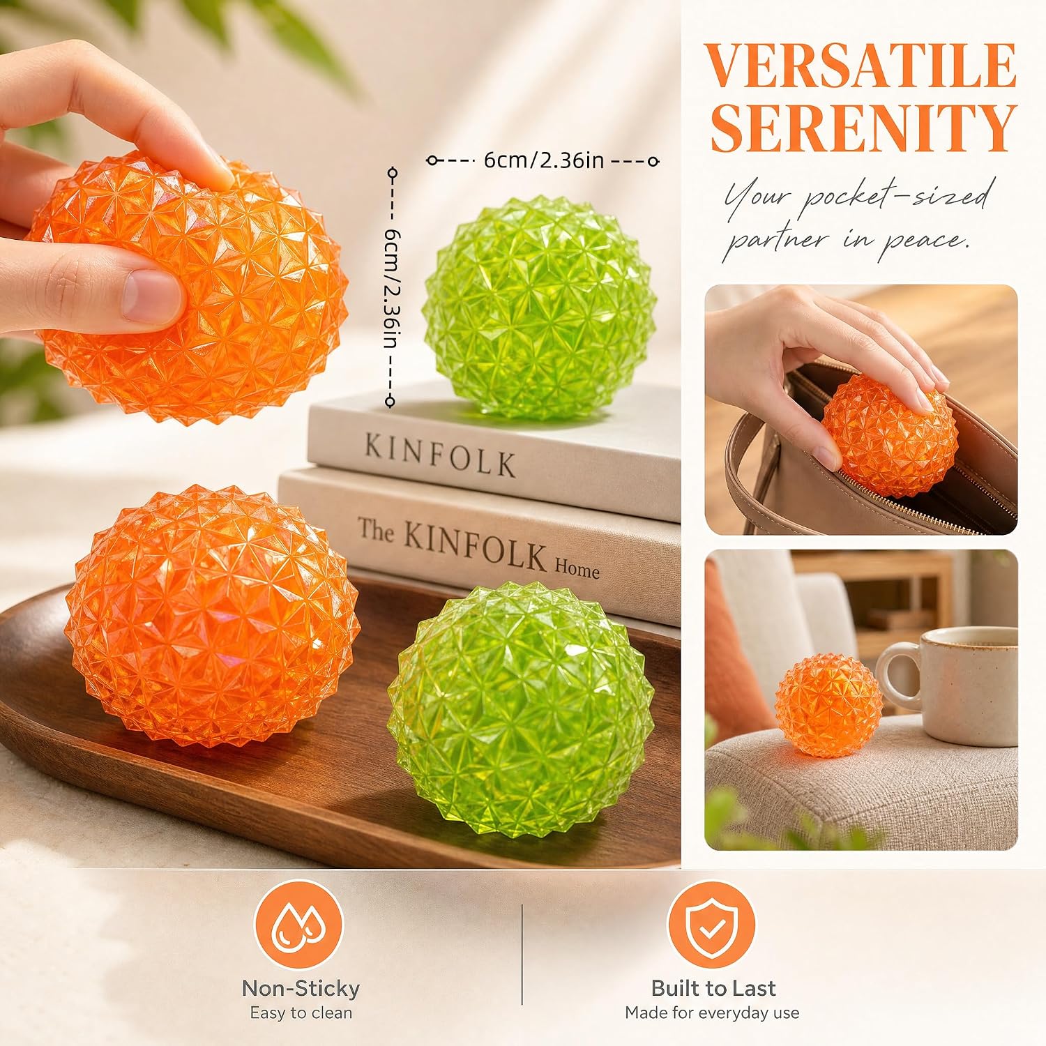 2Pcs Sugar Squishy Fidget Toys,Squeeze Stretchy Sensory Toys for Kids Adult image 2