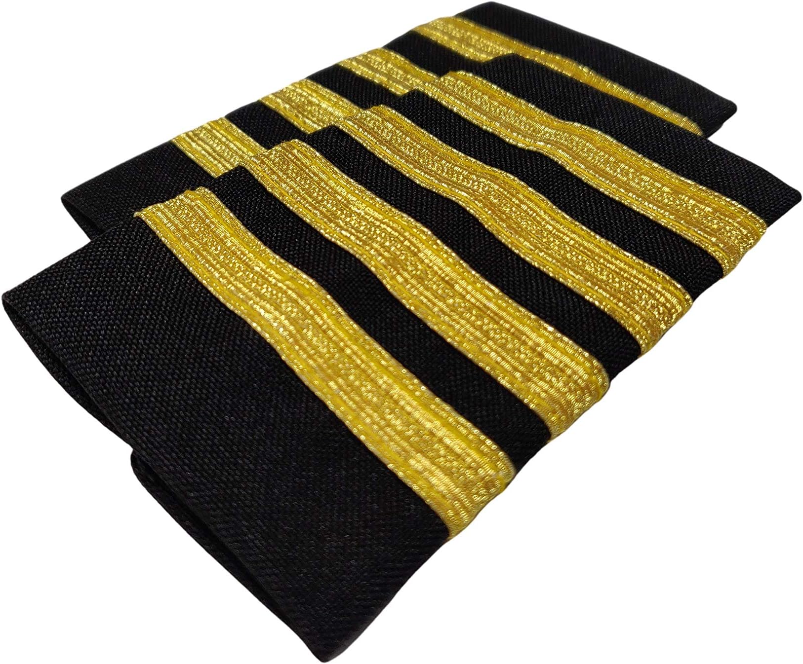 Noral Four Stripe Pilot Epaulets (Black NR-47, Gold Metallic)