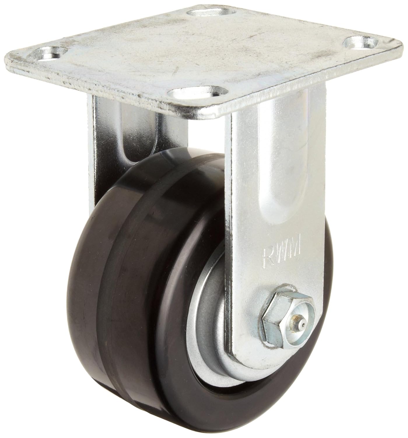 46 Series Plate Caster, Rigid, Thread Guard, Phenolic Wheel, Roller Bearing, 800 lbs Capacity, 4 Wheel Dia, 2 Wheel Width, 5-5/8 Mount Height, 4-1/2 Plate Length, 4 Plate Width
