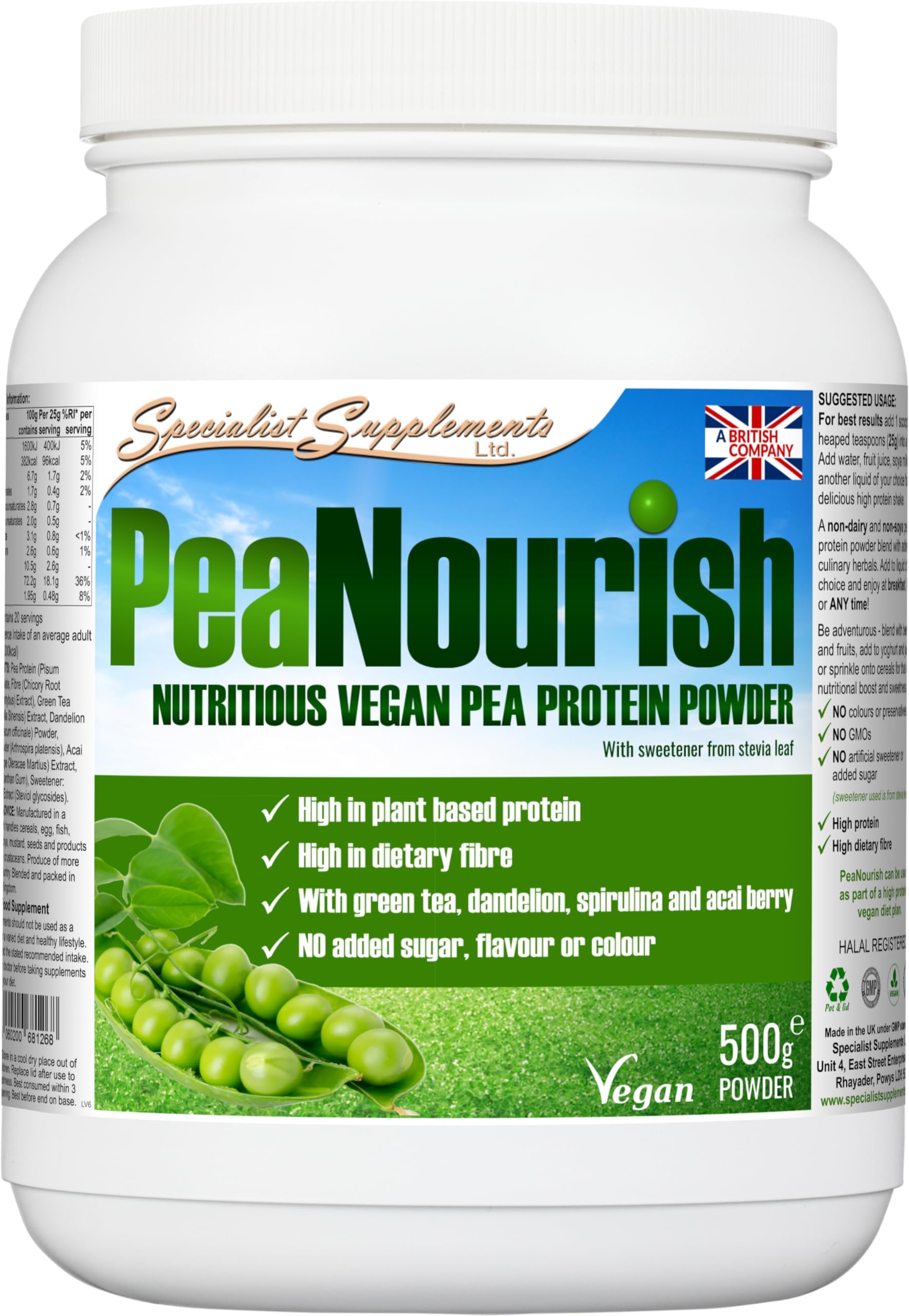 PeaNourish Pea Protein Powder 500g