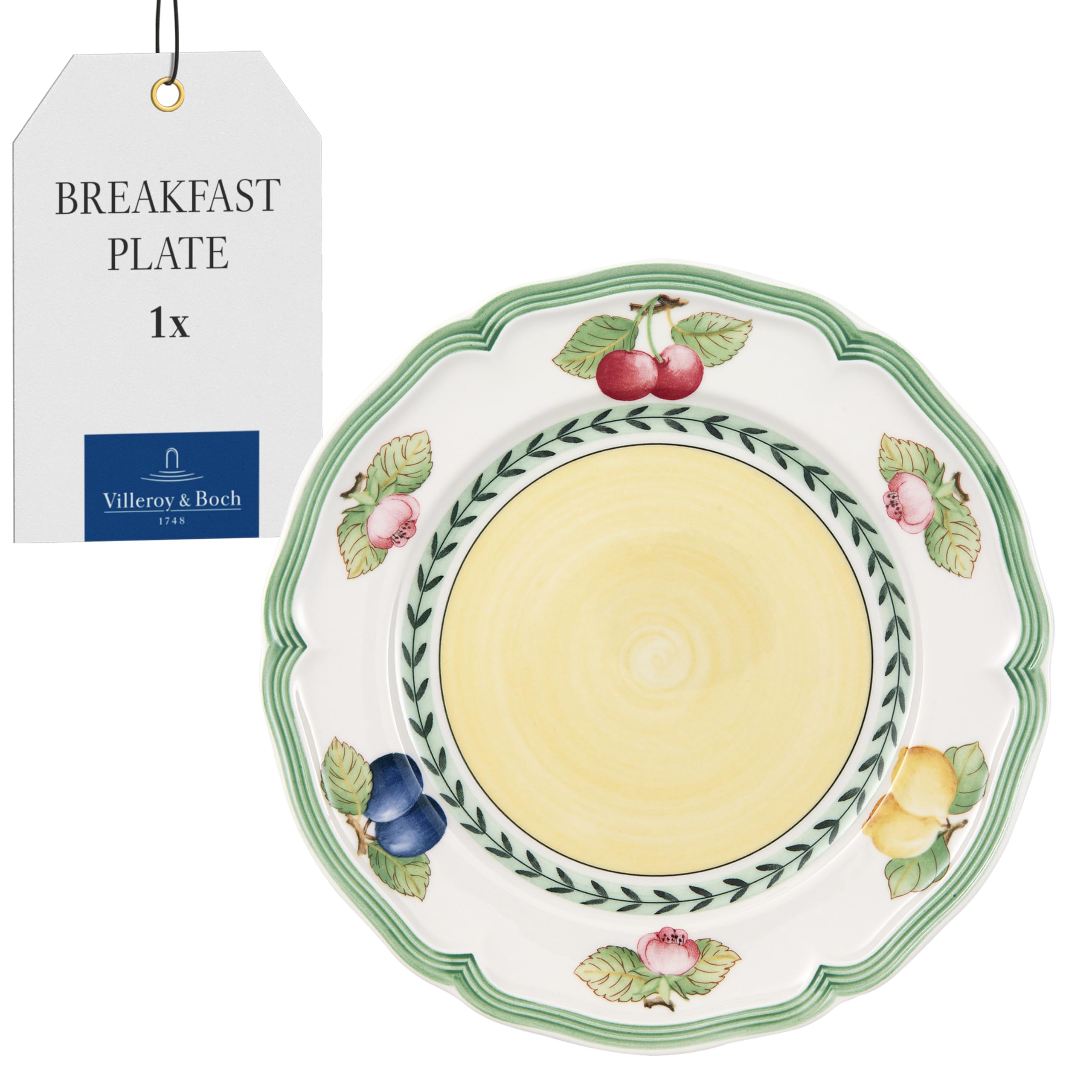 Villeroy & Boch French Garden Fleurence Breakfast Plate, 21 cm, Premium Porcelain, White/Multicoloured
