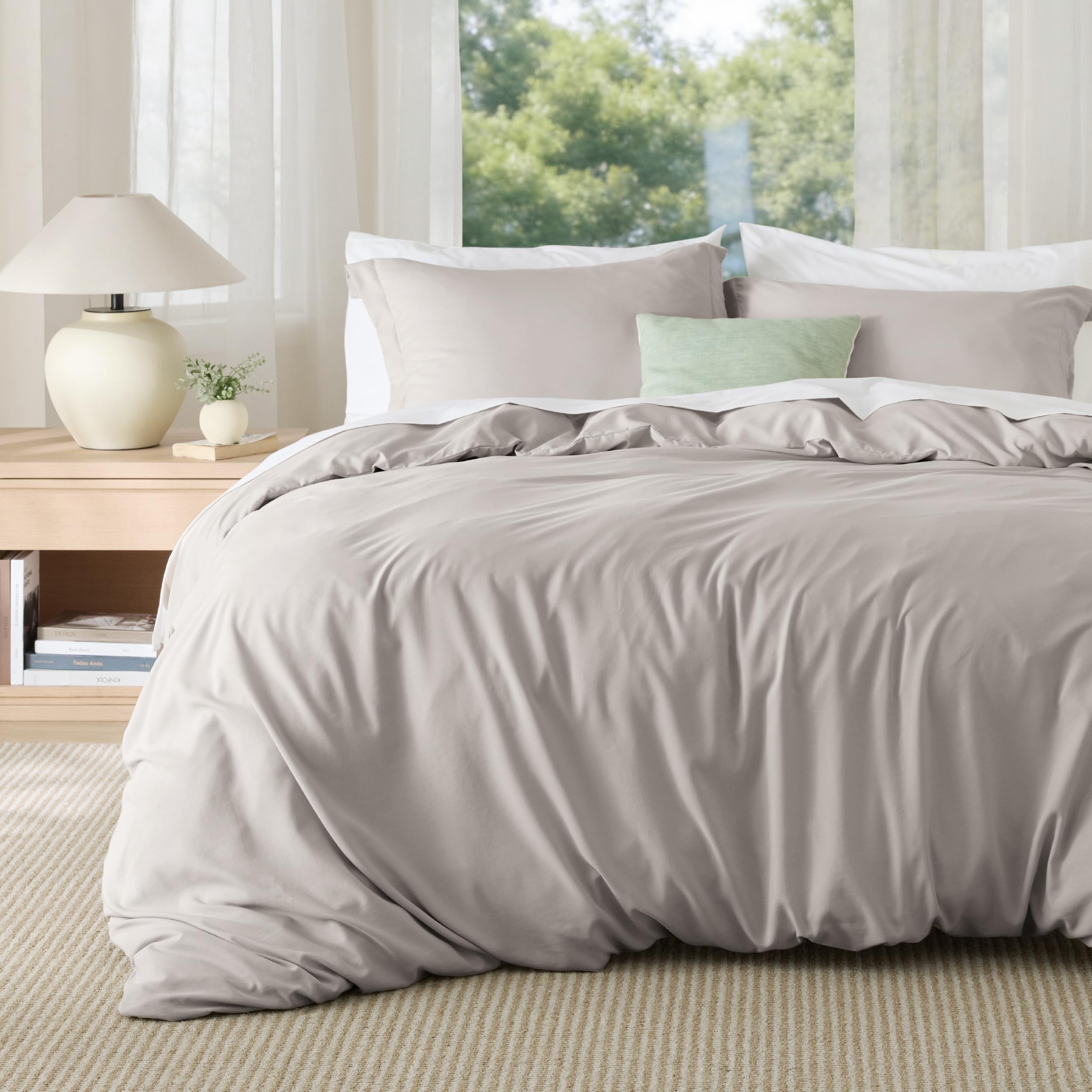 Bedsure Cal King Duvet Cover, Soft Double Brushed Bedding Set, Taupe, 3Pcs