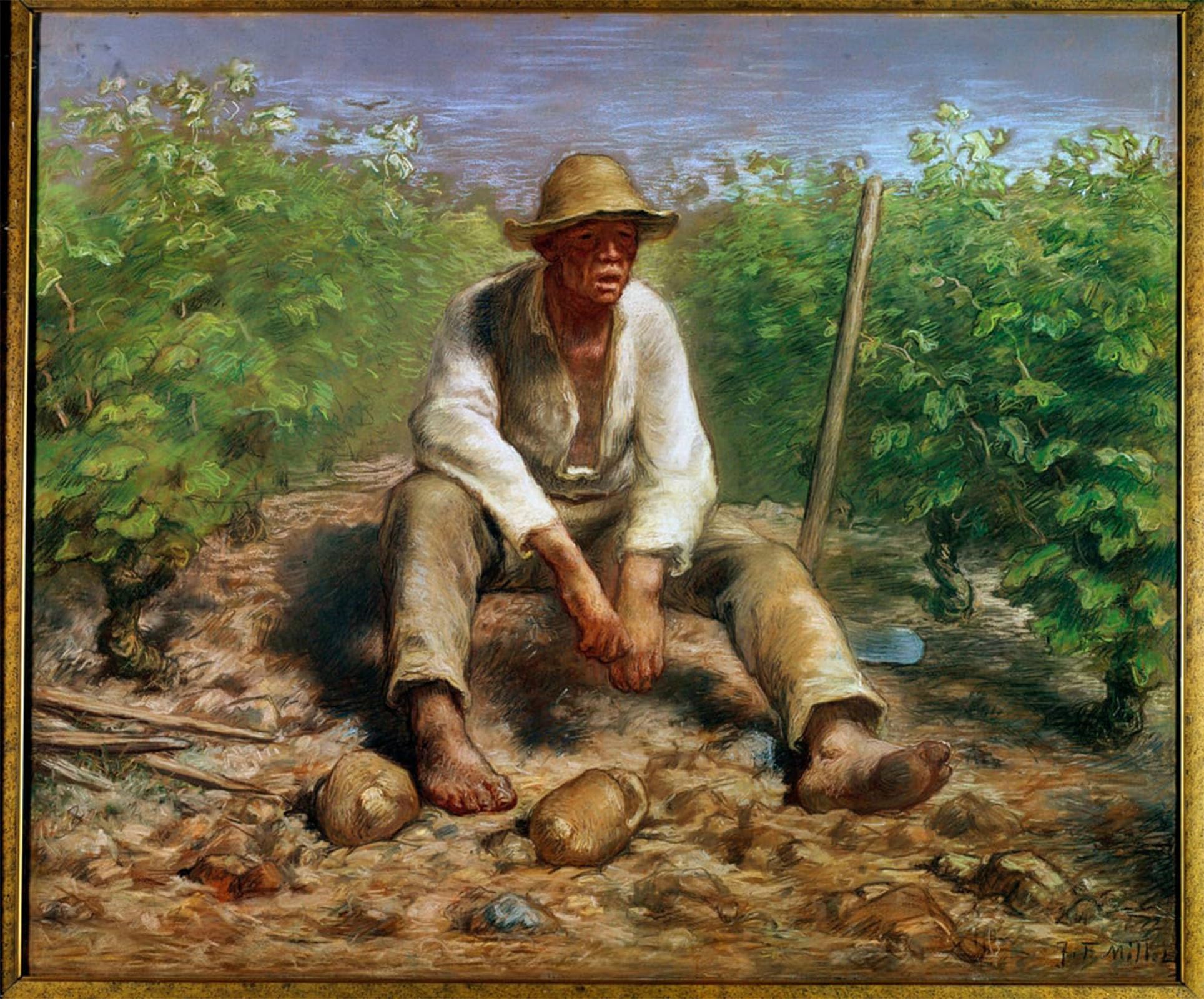 ARTXLXXBN Famous Painting Canvas Artwork Graffiti Print the Winemaker Painting by Jean Francois Millets Portrait Canvas Image for Home Decor 60x90cm