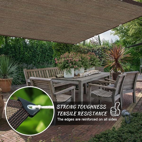 Filet D'ombrage, 4x5m Filet Protection Solaire avec Oeillets, Anti-UV Toile Ombrage Exterieur, Voile D'ombrage Rectangulaire, Filet Ombrage avec 5M Cordes pour Patio/Serre/Jardin/Pergola/Pet House - 4
