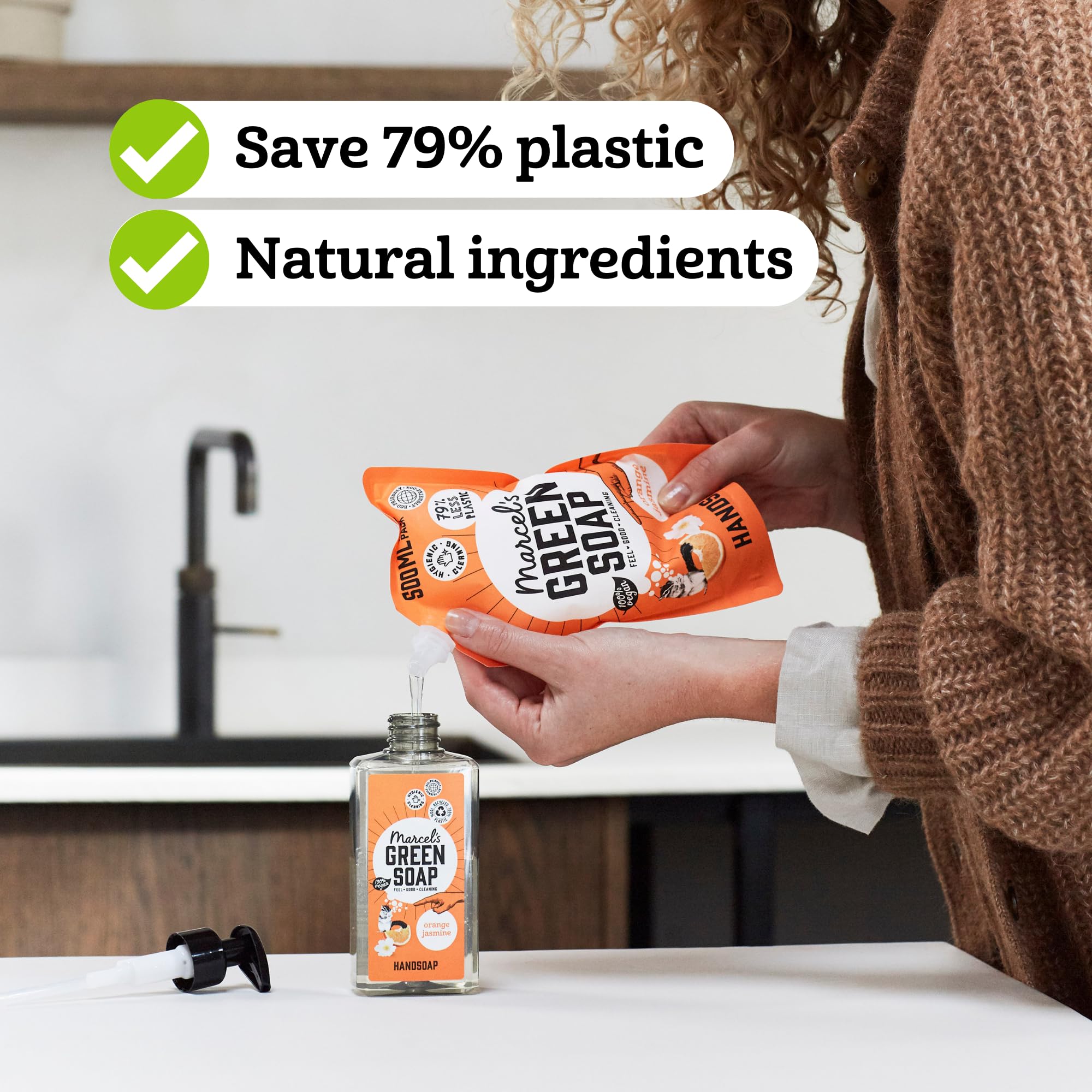 Marcel's Green Soap - Uzupełnienie mydła do rąk czarny pieprz i bergamotka - formuła bez mikroplastiku - mydło do rąk opakowanie uzupełniające - 99% biodegradowalne - wegańskie