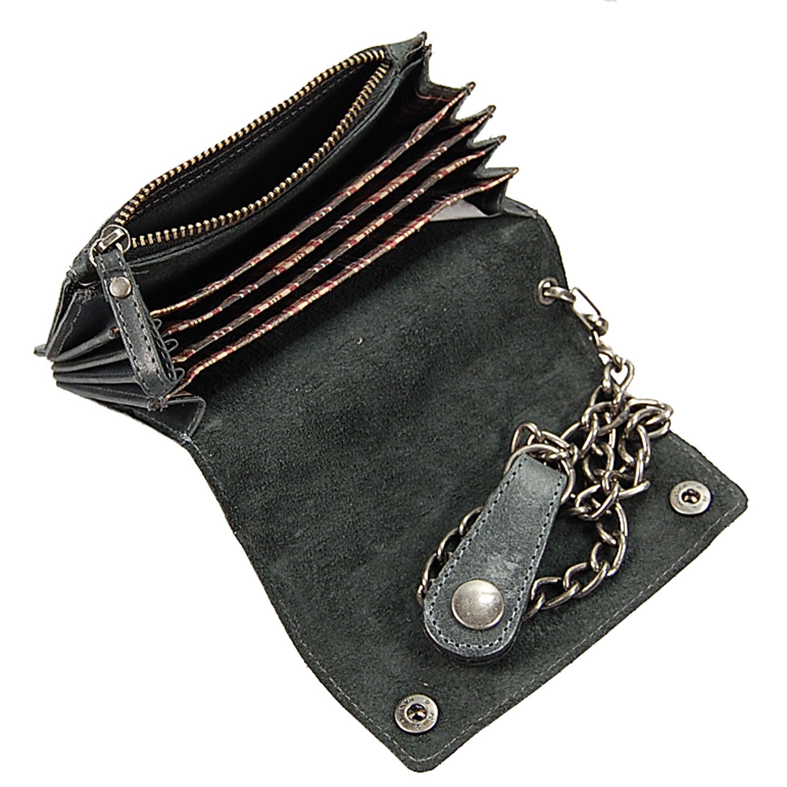 Branco - Cartera de piel con cadena para hombre, Negro Vintage, M, Carteras de hombre