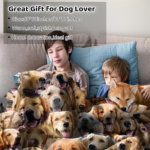Miniatura 6 de Manta de perro Golden Retriever, regalos para los amantes de los perros, mantas de franela para perro, mamá y papá, mantas suaves para decoración
