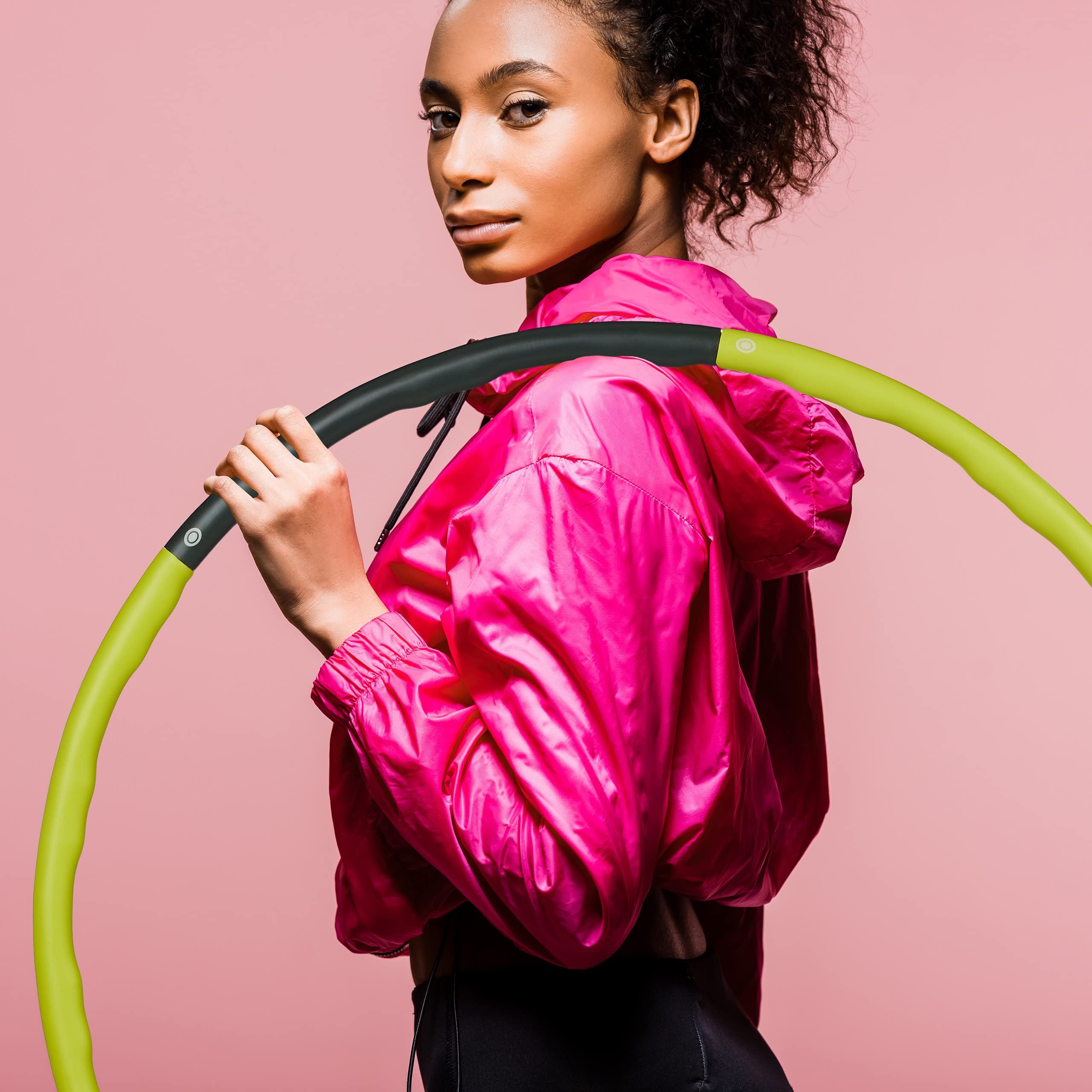 Relaxdays Hula Hoop, Cerchio Fitness, Ø 98 cm, Adulti, Attrezzi per Perdere Peso, Ginnastica, Allenamento, Giallo/Grigio