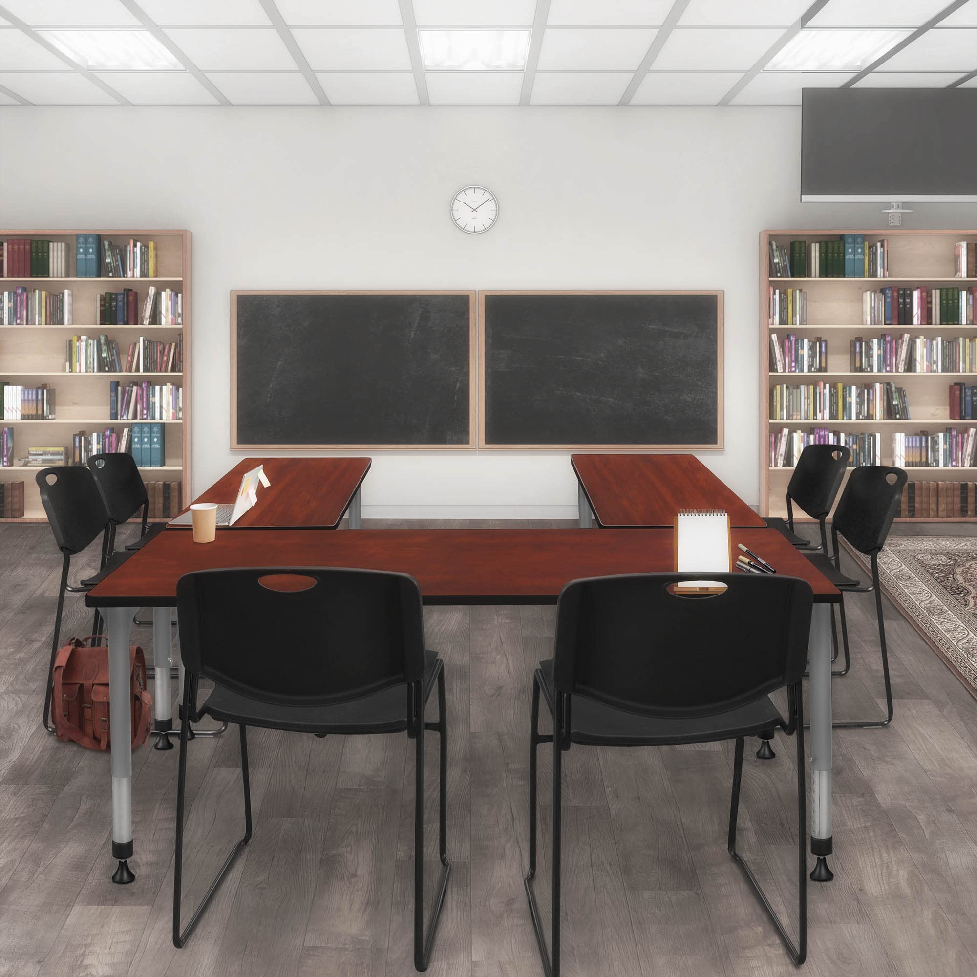 Romig Kee Grey Classroom Activity Tables 42, 66 x 30, Cherry