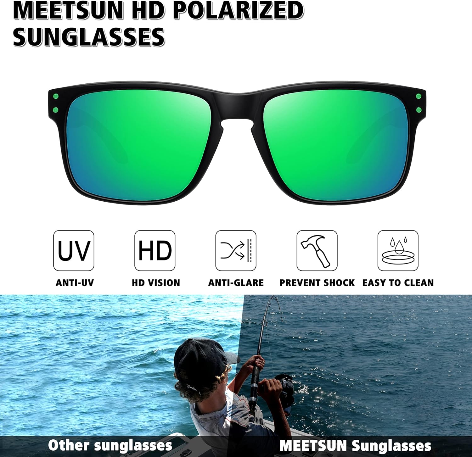 MEETSUN Polarized Sunglasses for Men Women Sports Driving Fishing Glasses UV400 Protection - Image 2