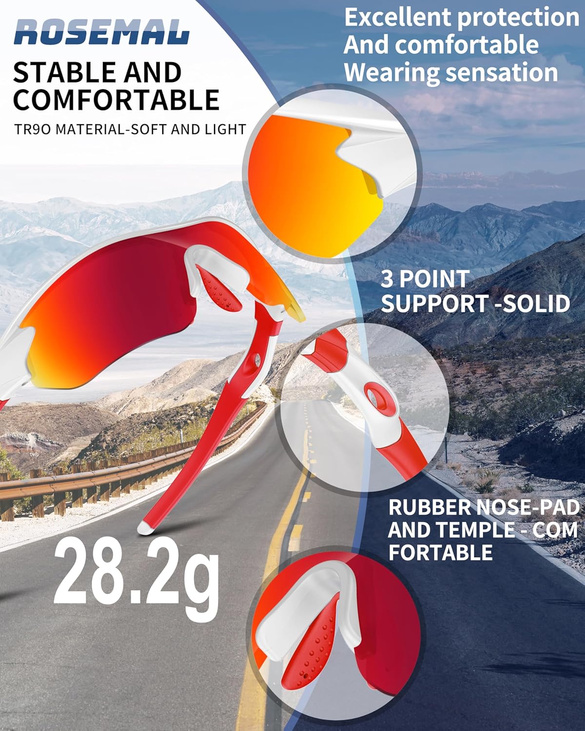 Polarized Sports Sunglasses for Men Women Youth Baseball Running Fishing Tennis Golf Cycling Driving Motor TAC UV400 TR90 - Image 4