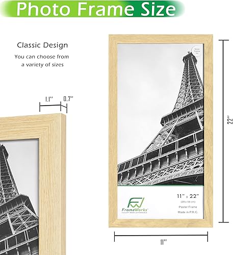 Vista 106 de FrameWorks Marco para póster de madera de 18 x 24 pulgadas, marcos clásicos de color negro mate con vidrio acrílico inastillable, fotos, pósters