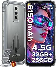 DOOGEE Blade 10 Pro Energy 4.5G Rugged Phone Android 15,10.7mm Ultra-Thin,6.56”HD+90Hz Rugged Smartphone,32GB+256GB/2TB Octa Core,6150mAh,50MP+8MP Camera,NFC/Widevine L1/Face ID/3 Card Slot,Sliver