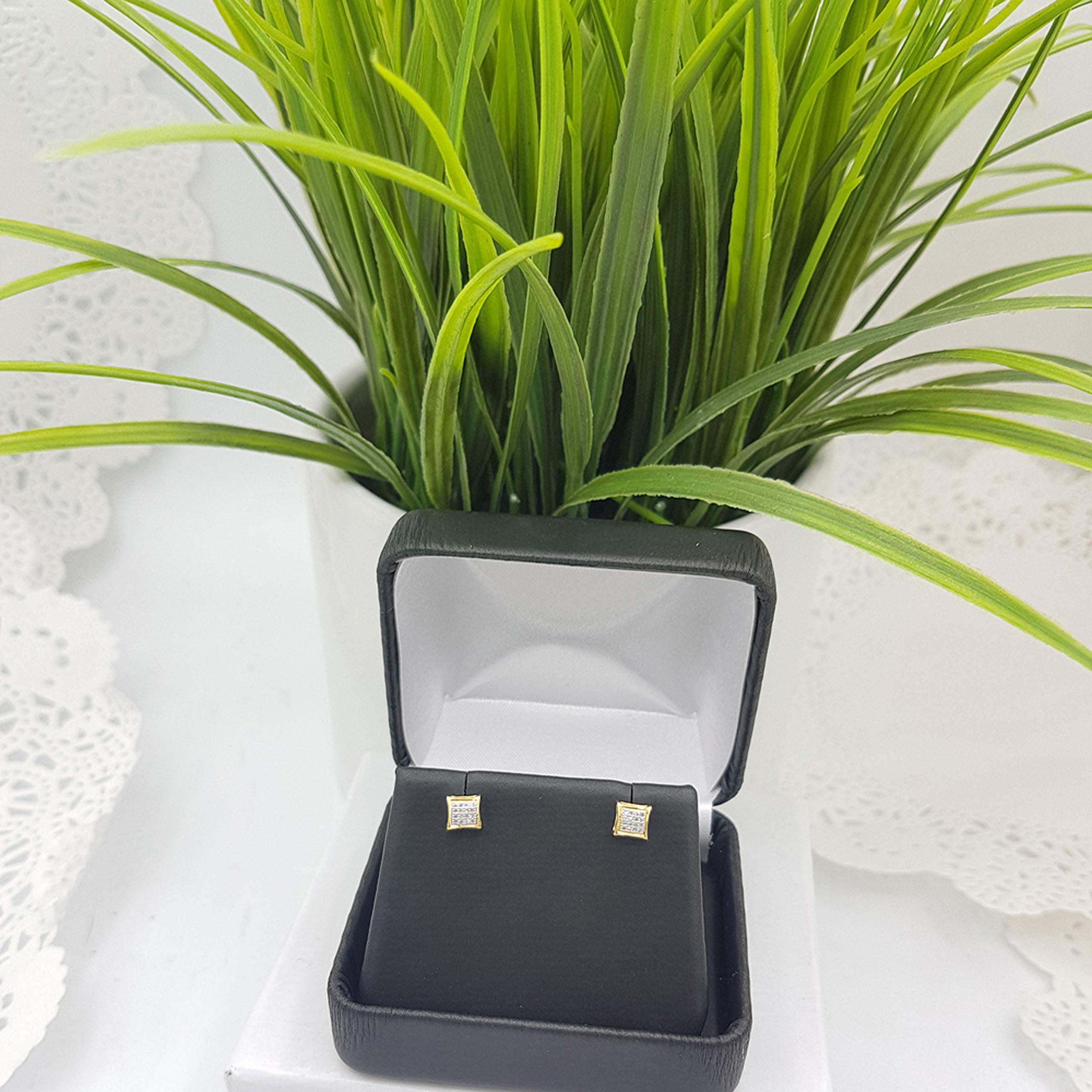 Dazzlingrock Collection Pendientes de tuerca redondos de 0,05 quilates con diamante blanco en forma de cometa para hombre, disponibles en oro macizo de 10 quilates, 14 y 18 quilates y plata de ley