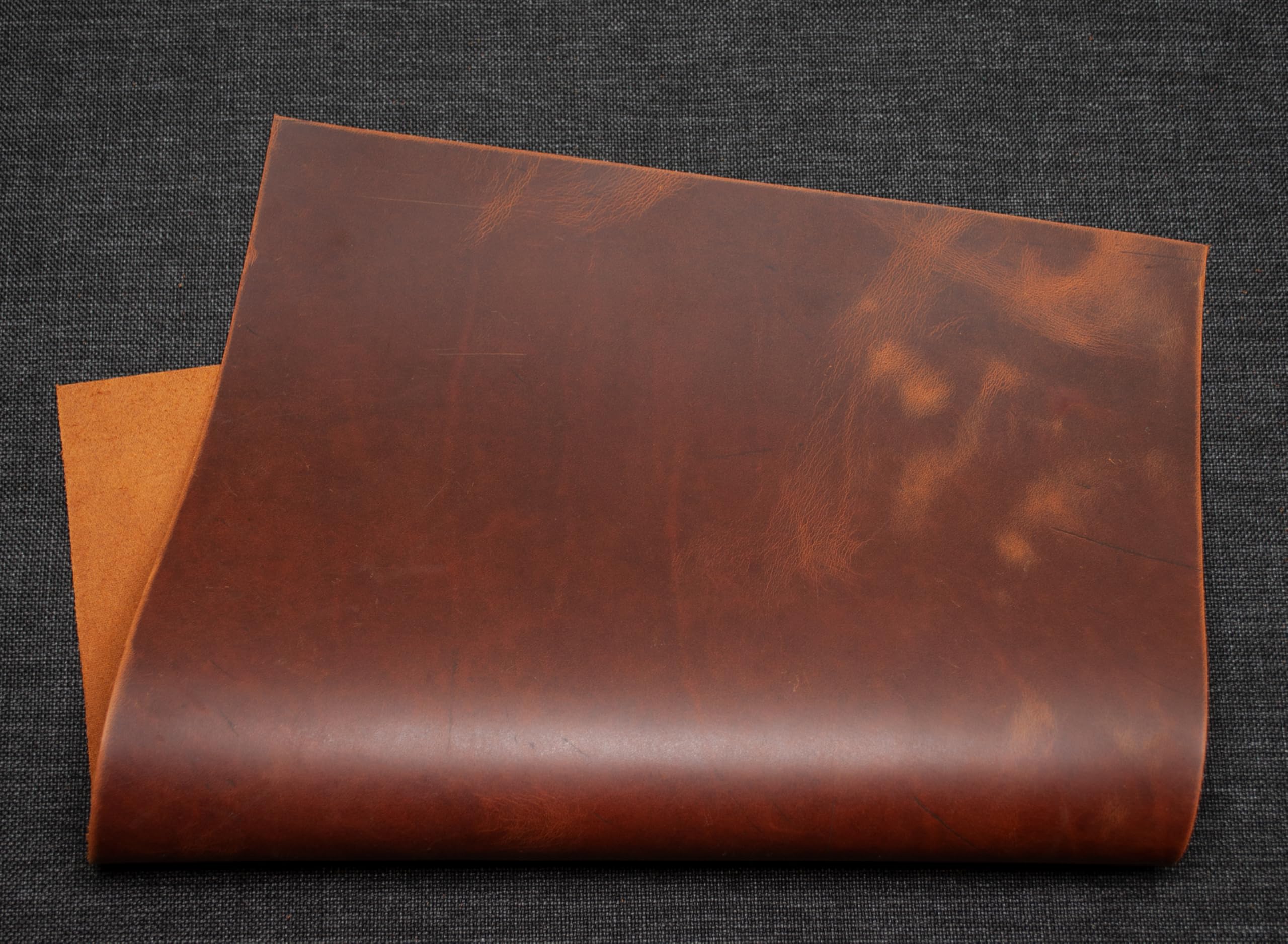 Piel de vacuno Pull-Up Crazy Horse de 1,7 mm, tamaño A5 x 6 unidades (Brown Whiskey 1,7 mm)