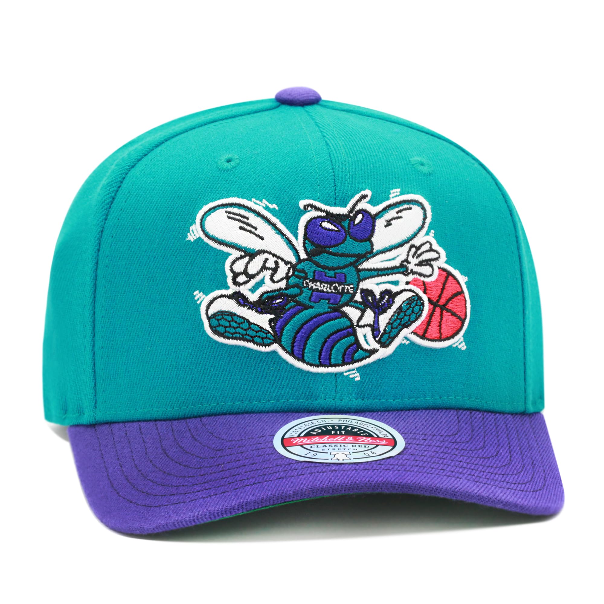 Mitchell & Ness Charlotte Hornets Team Two Tone Red Line Solid Flex Snapback Cap, turkusowy, rozmiar uniwersalny