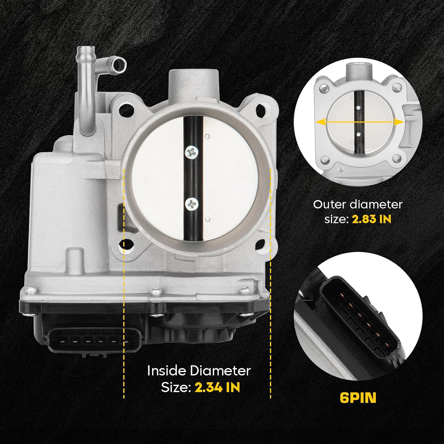 Electric Throttle Body Fit for Tfor 4Runner SR5 2.7L 2010, for Tacoma 2.7L 2005-2016, 678016 6E8016 TB1118