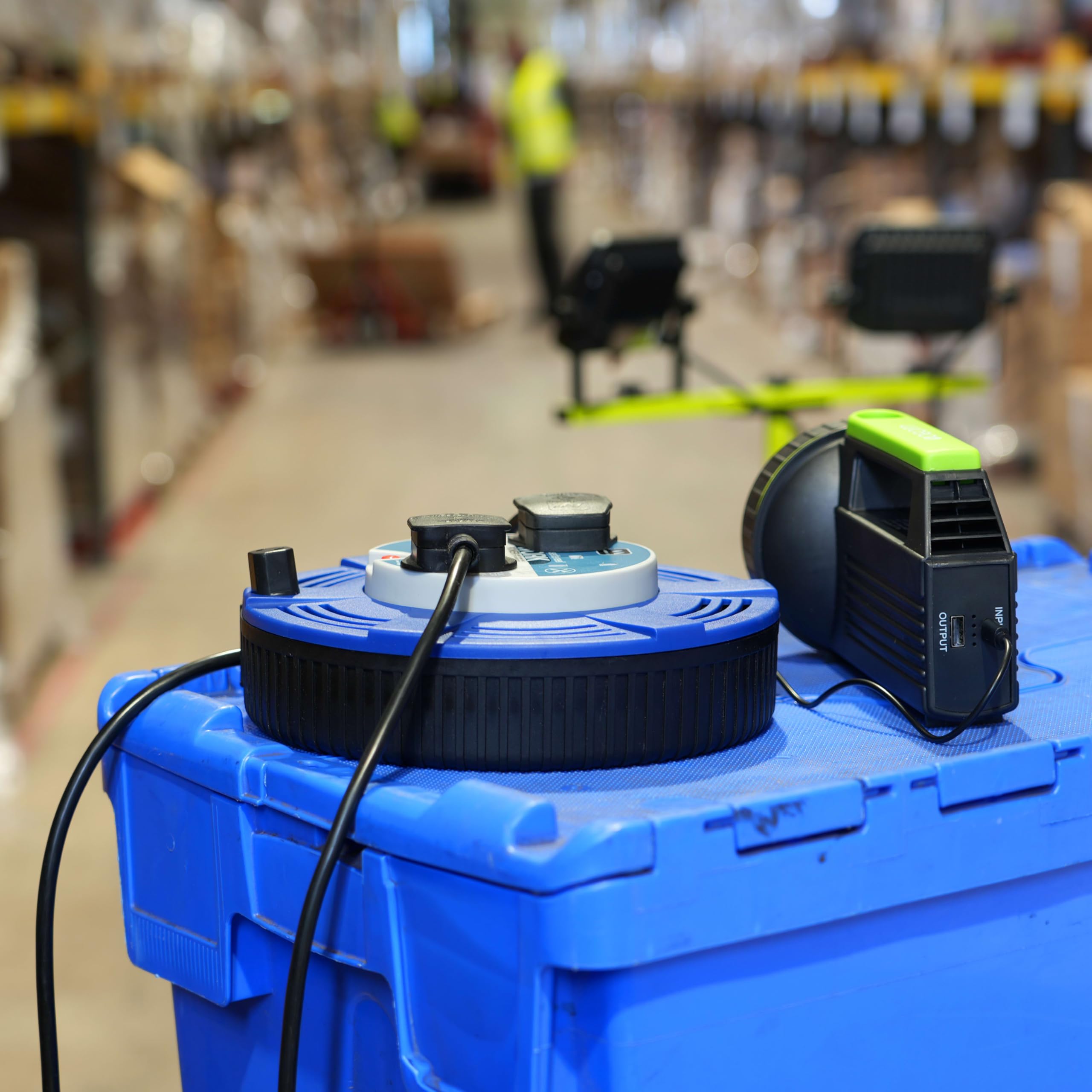 Masterplug Four Socket Cassette Cable Reel, 15 Metres, Blue