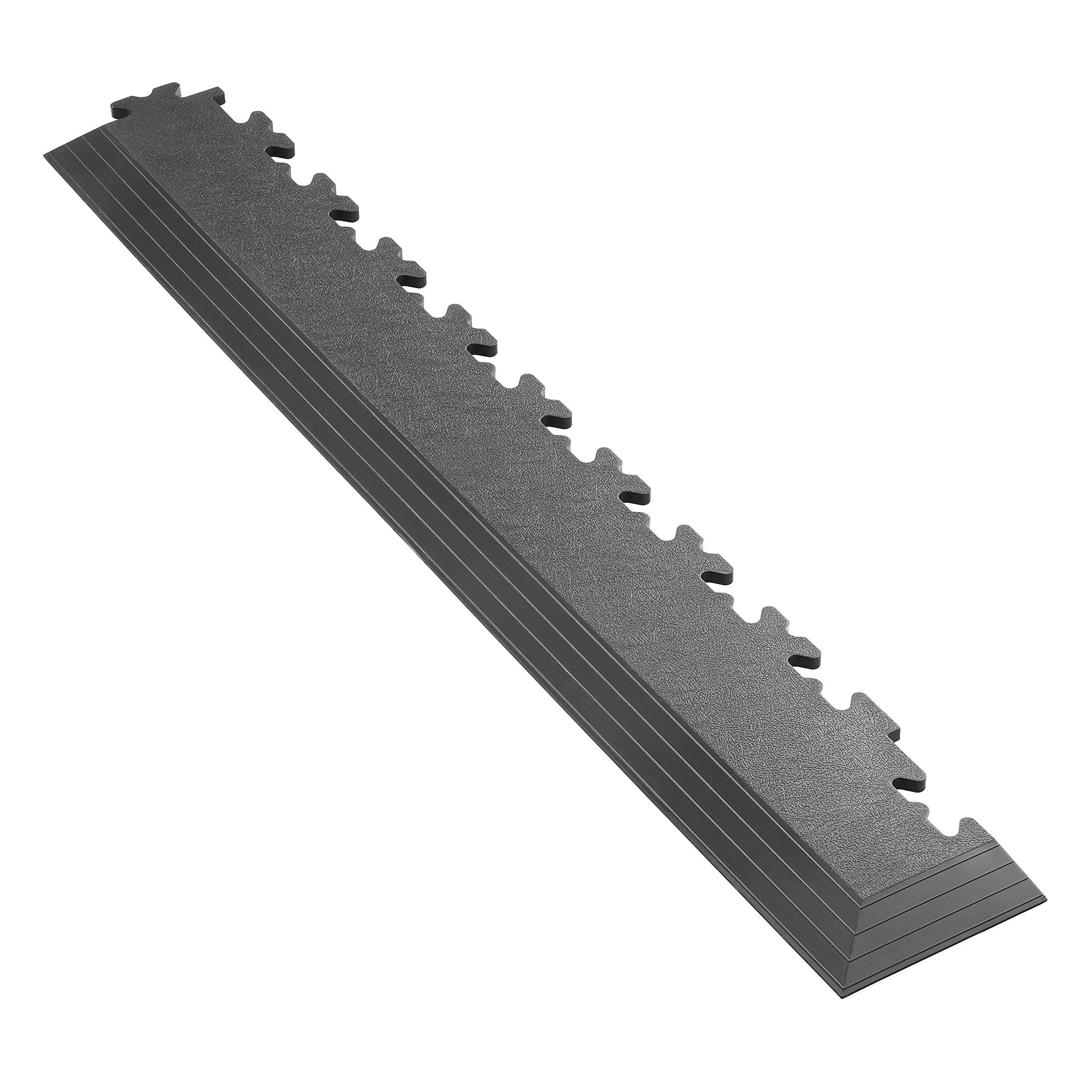 Ecotile Graphite Garage Flooring Corner Ramp - Pvc Interlocking Floor Tile Corner Ramp, Gym Matting (Graphite)