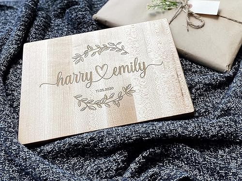 Miniatura 8 de Personalized Cutting Board, Customized Engraved Cutting Board, Gift for Wedding, Anniversary, Birthday, Housewarming | Walnut & Maple