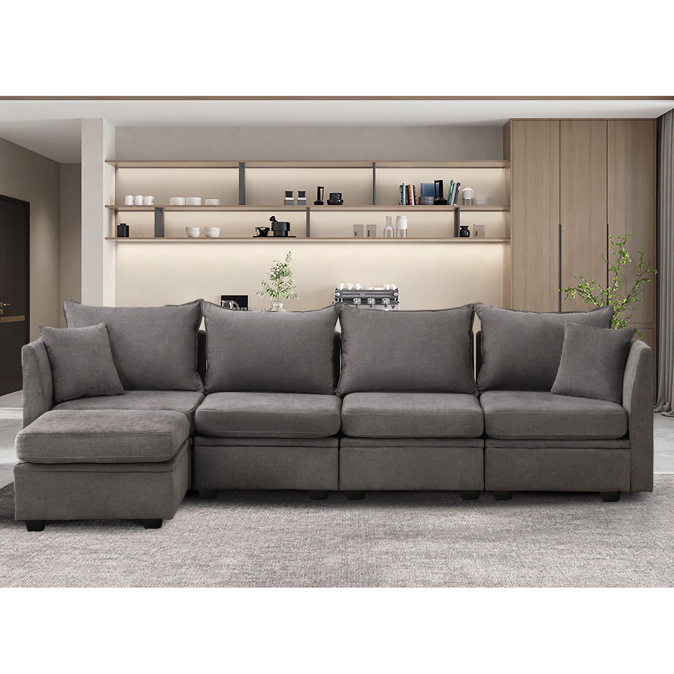 Modular Sectional Sofa Convertible U Shaped Sofa Couch With Storage ...