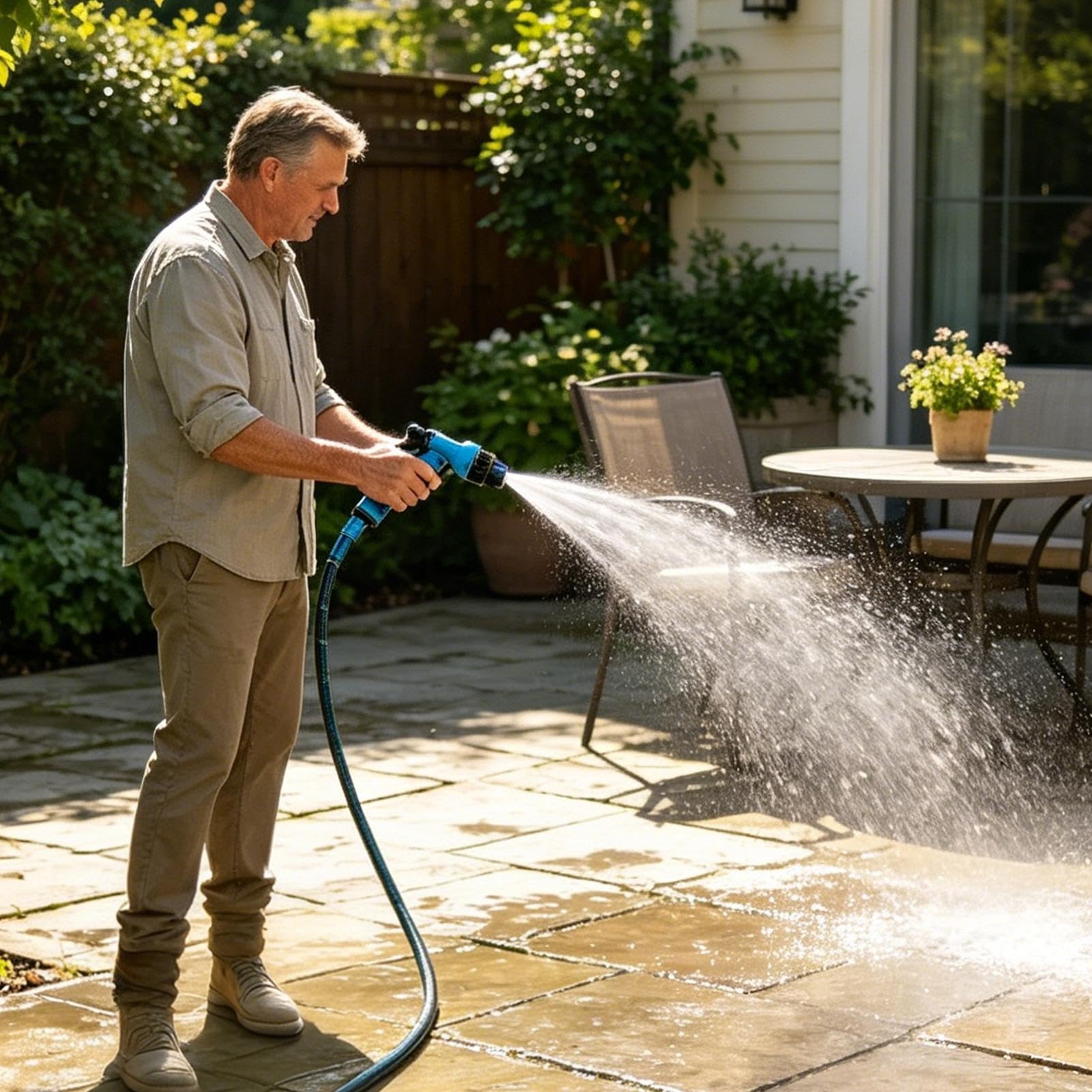 Manguera De Jardín Con Boquilla Equipo Ajustable Y Flexible | Manguera Jardín Boquilla Alta Presión Para Propietarios Jardineros Riego Flores Lavado Coches Limpieza Suelos Patio