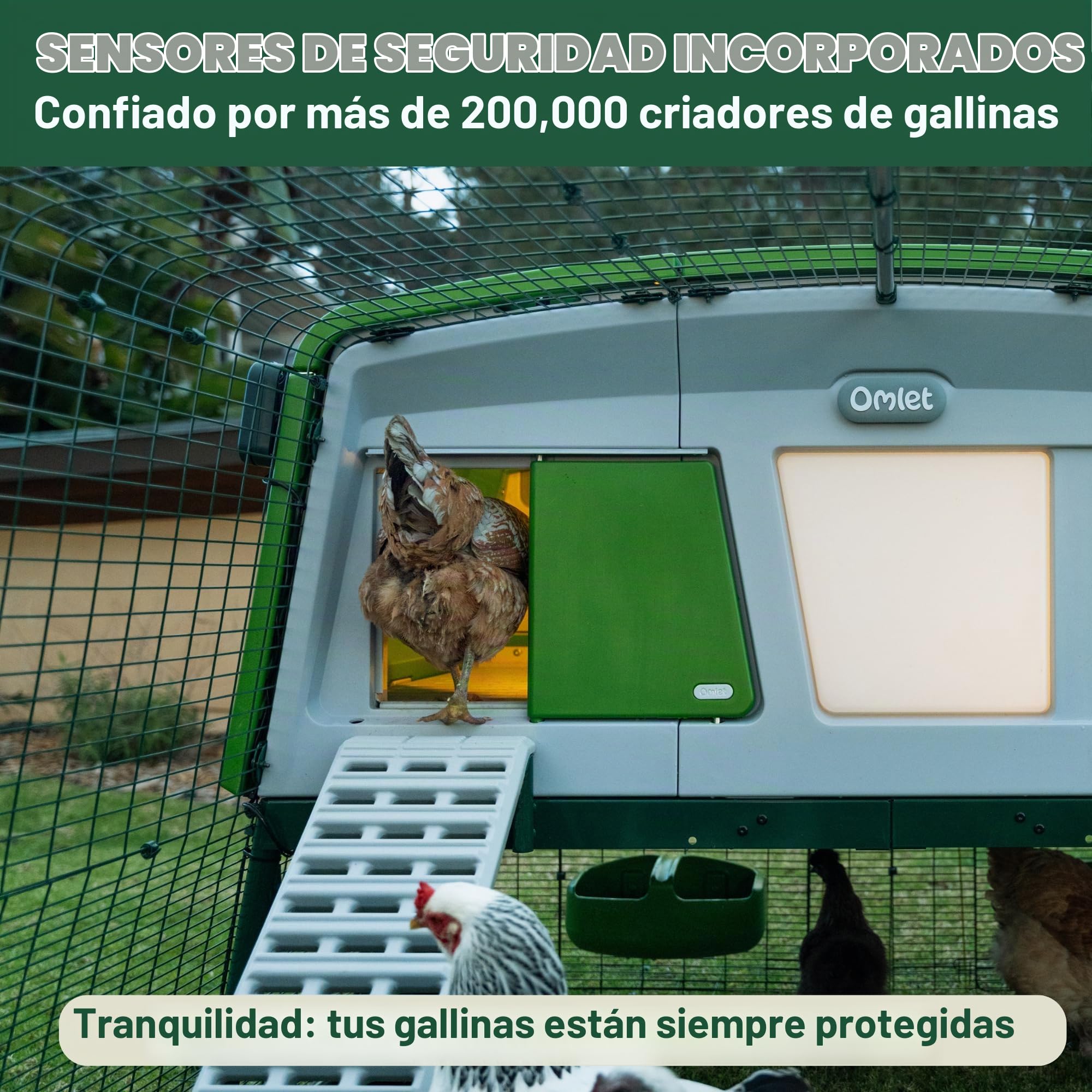 Omlet Smart - Abridor automático de puerta de gallinero | Wi-Fi habilitado | Programable con aplicación | Operado por sensor de luz o temporizador | Fácil de instalar | Alimentado por red o batería |