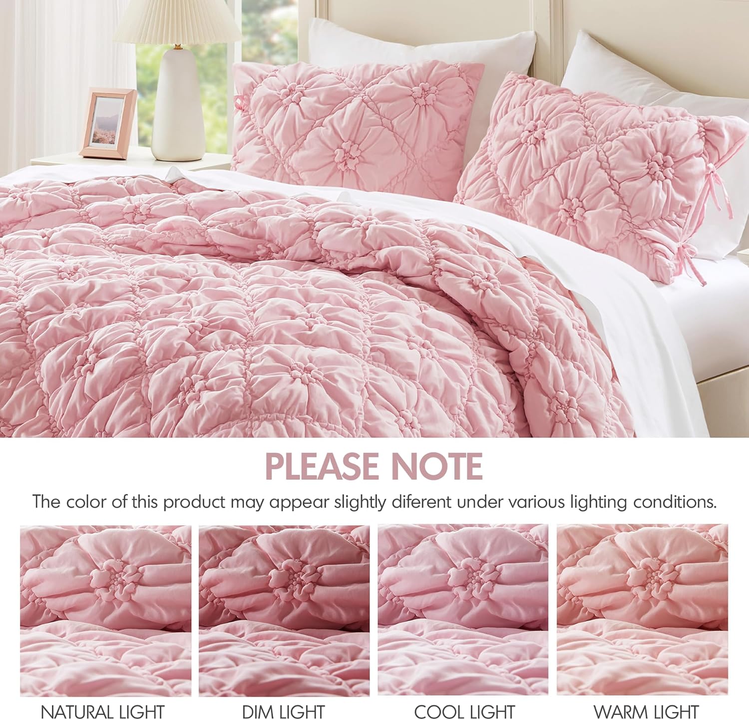 Intelligent Design Twin Comforter Set – Pink Lily Puffy Floral Shabby Chic Boho Bedding for Girls, Ultra-Soft, Lightweight & All-Season, Twin - Image 8