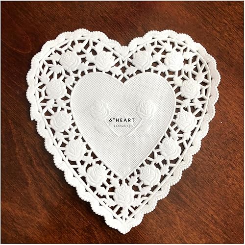 Tapones de papel en forma de corazón blanco de 6 pulgadas, 100 unidades