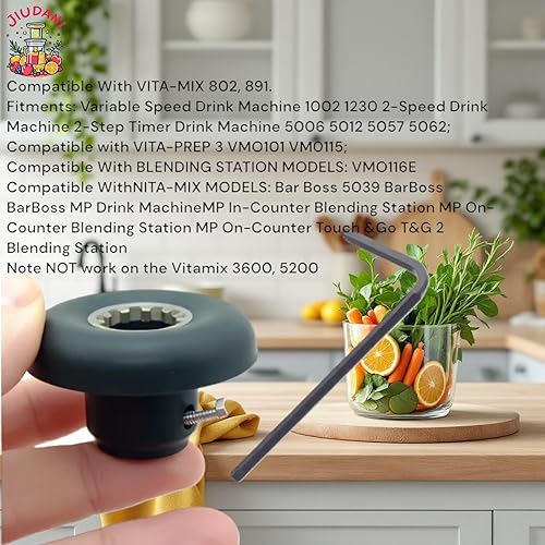 Miniatura 3 de Kit de reparación, tuerca de retención, enchufe de transmisión, llave Allen, pieza de repuesto 891 802 compatible con mezcladoras Vitamix y llave