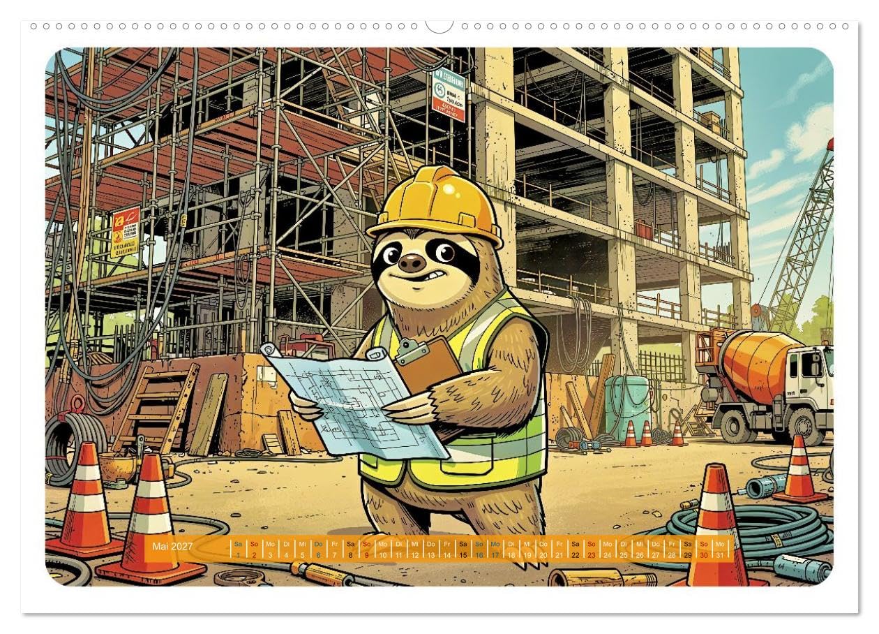 Lustiges Faultier im Beruf - Comic (hochwertiger Premium Wandkalender 2027 DIN A2 quer), Kunstdruck in Hochglanz: Das Faultier hat einen Job. Niemand ... wie das passieren konnte. (CALVENDO Spass)