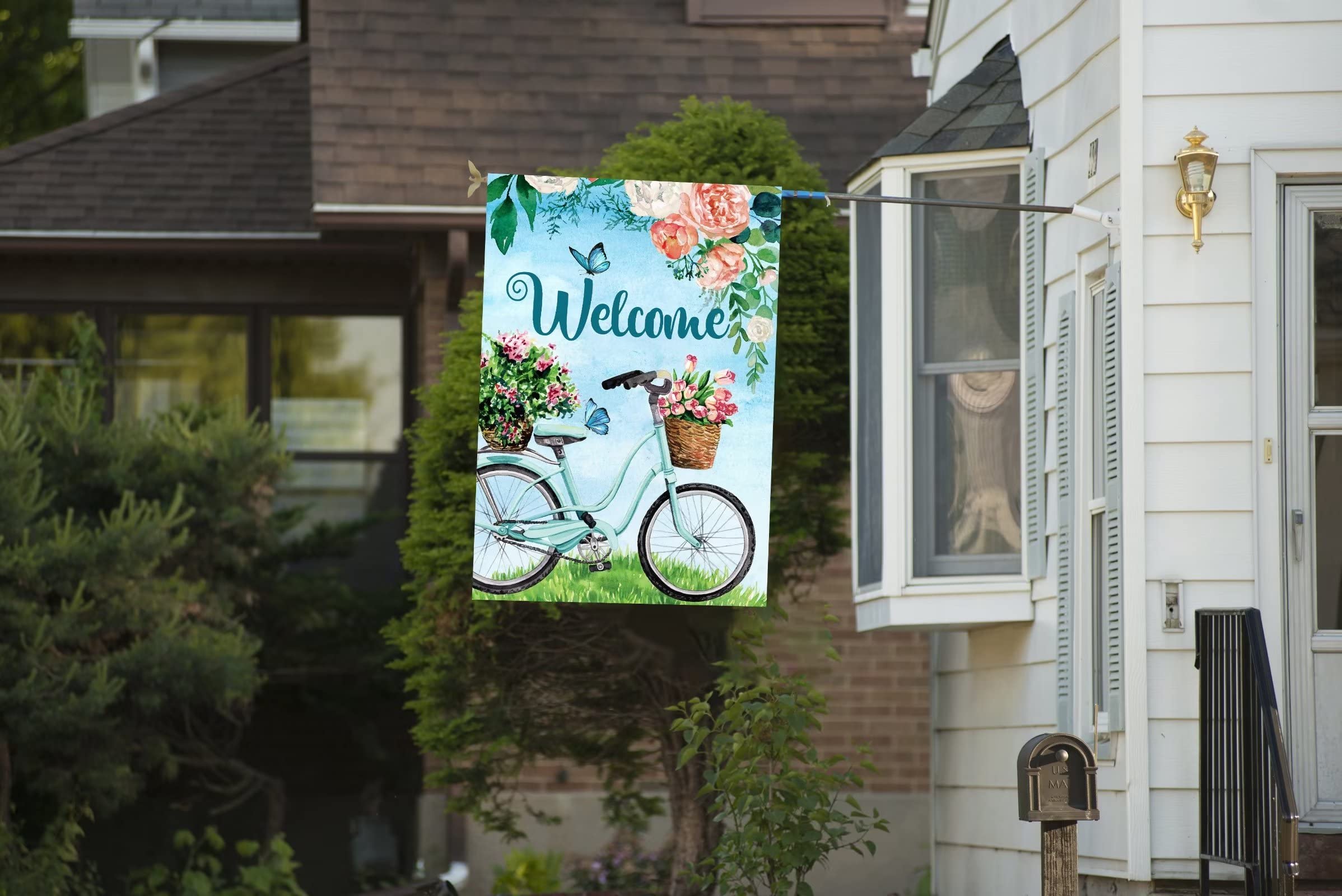 Shinesnow Gartenflagge Mit Blumen & Schmetterlingen – Bunt, Doppelseitig, Wetterfest Für Garten, Terrasse Oder Rasen (30,5x45,7 Cm)
