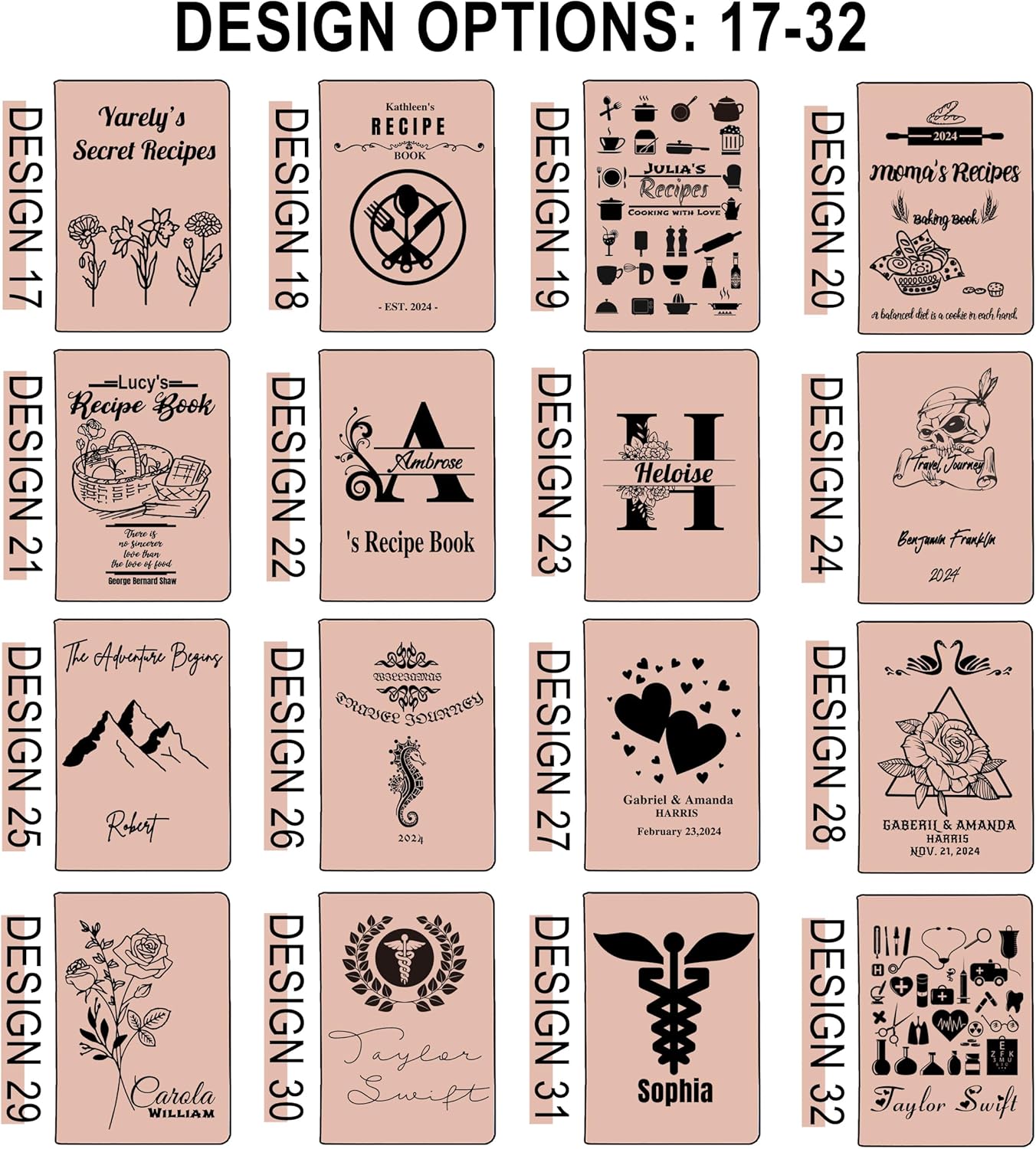 Personalized Name Leather Journal Notebook, Custom Notebook for Women, Personalized Journal, 200 Pages, Mother’s Gift, Xmas Gift for Parents, Birthday Gift, Bridesmaid Gift (Brown) - Image 4