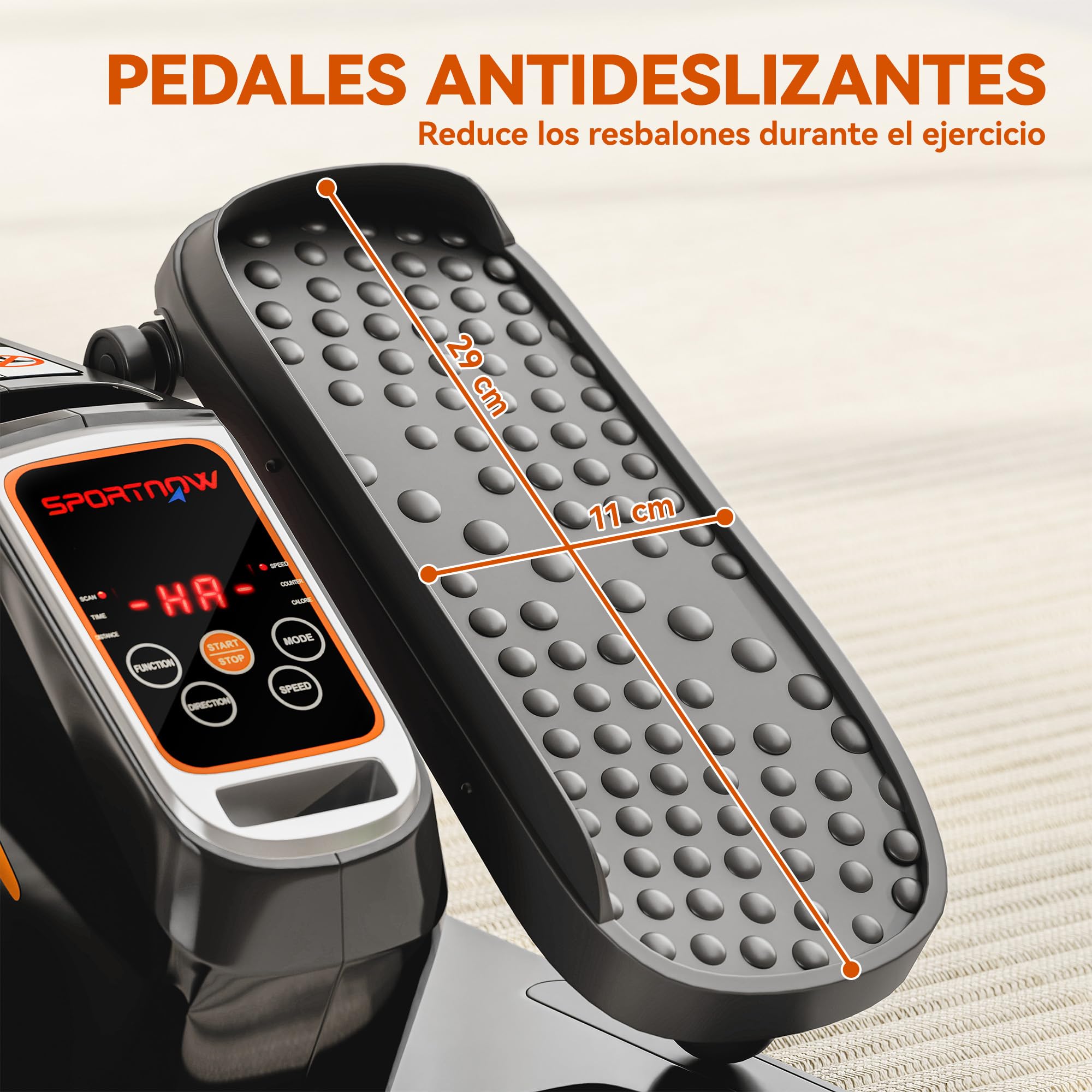 SPORTNOW Mini Elíptica Eléctrica para Personas Mayores con 12 Velocidades, Modo Manual y Automático, Control Remoto, Pedaleador Eléctrico Silencioso Portátil con Pantalla LED y Pedales Antideslizantes