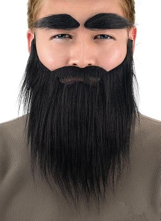 KICNIC Fake Beards and Eyebrows, Kings Mustaches Costume Facial Hair for Party Supplies Decorations, Suitable for Adults