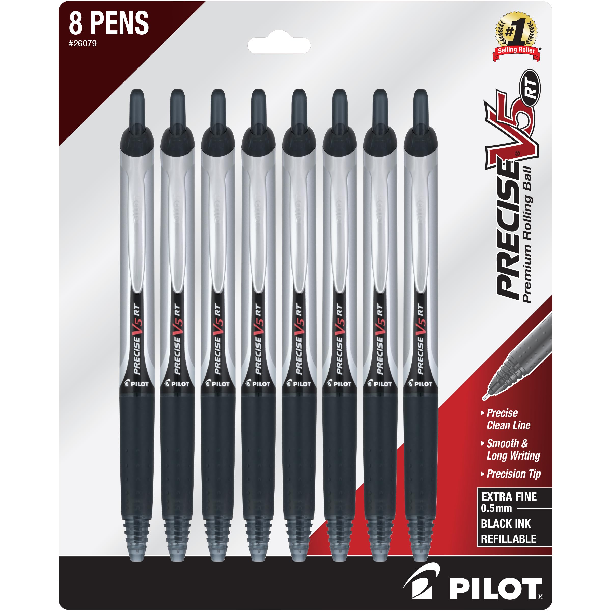 Snapklik.com : Pilot Precise V5 Refillable & Retractable Rollerball Pens