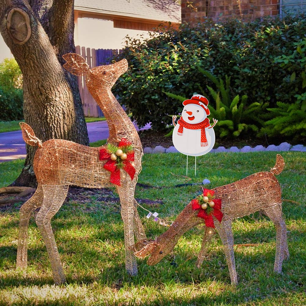 Lustige Weihnachts-Deko Für Draußen: 2 Schilder Mit Weihnachtsmann & Schneemann Für Garten & Terrasse, Inkl. Pfahl