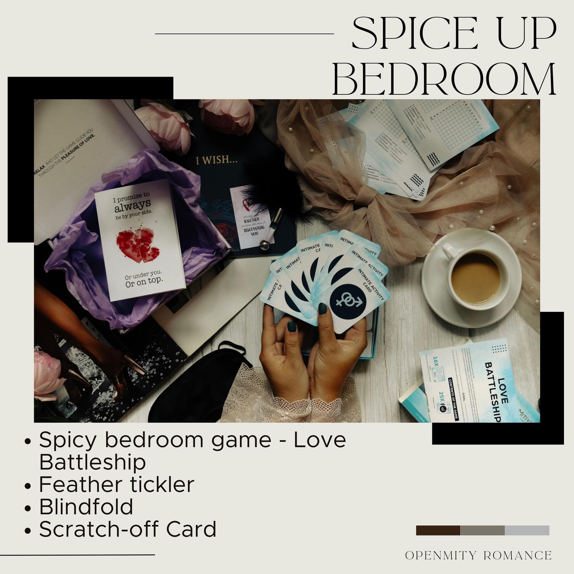 OpenMity Romantic Wedding Anniversary Box – Steamy Anniversary Box for Couples, Him and Her, Includes Couple Games for Date Night