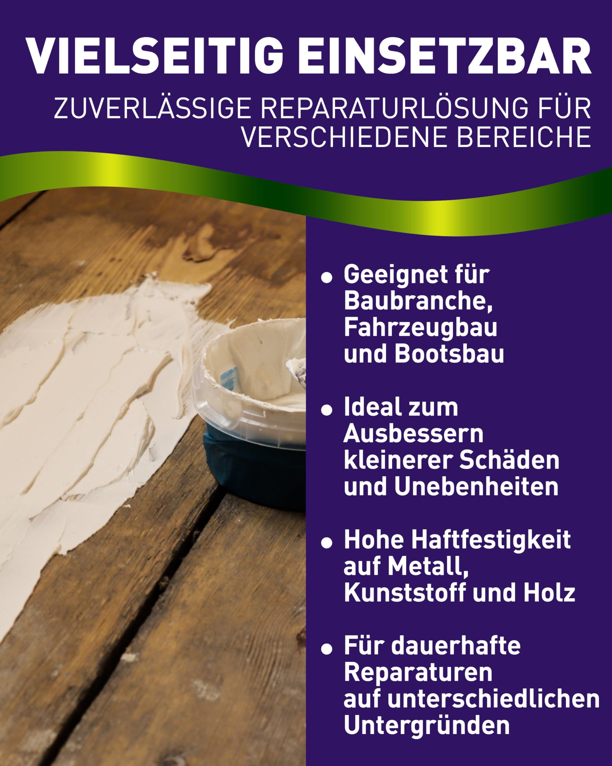 SFS-50 Feinspachtel aus 2K Epoxidharz (9 kg) Spachtelmasse für Reparaturen von Estrich, Holz, Beton