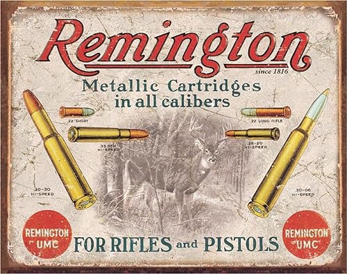 Miniatura 9 de Desperate Enterprises Señales de estaño Remington Lo que sea que dispares,2 escopetas y pato,Tablero de balas,Para rifles y pistolas,Carga del